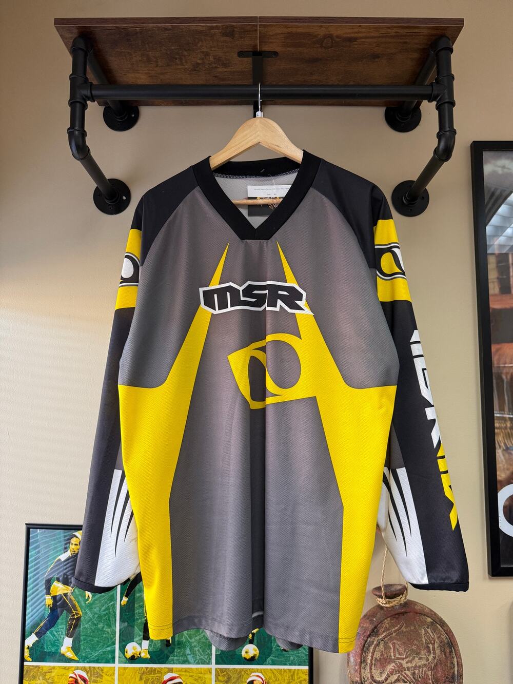 Y2K MSR Racing Vintage Revolver Moto Jersey Grey Yellow Fox Torq Alpine Stars